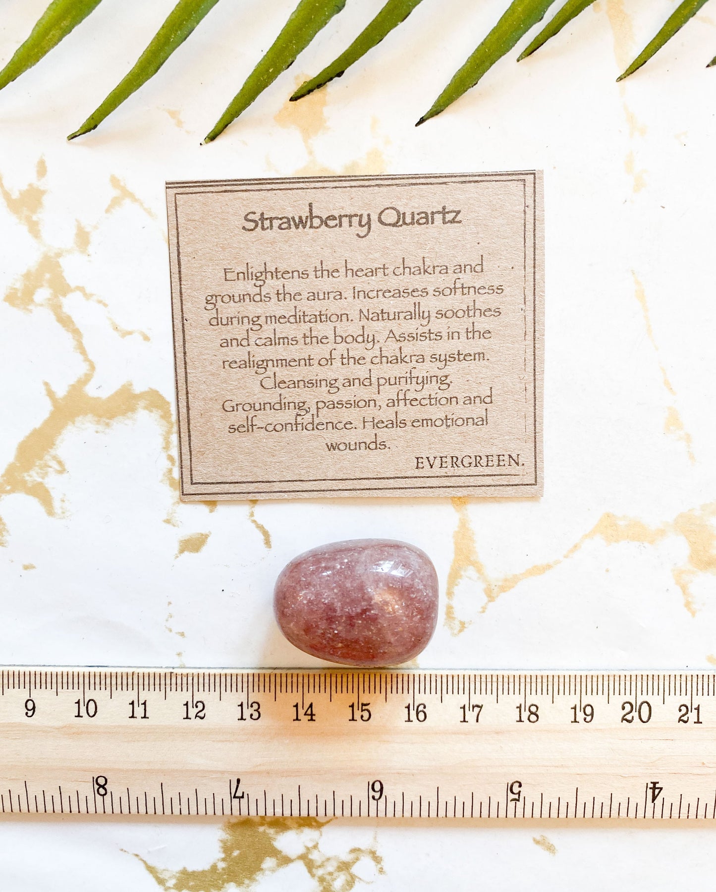 Strawberry Quartz Crystal Tumbled Stone - Protection, Grounding & Healing