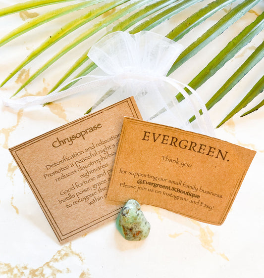 Chrysoprase Crystal Tumbled Stone - Good Fortune, Prosperity & Relaxation