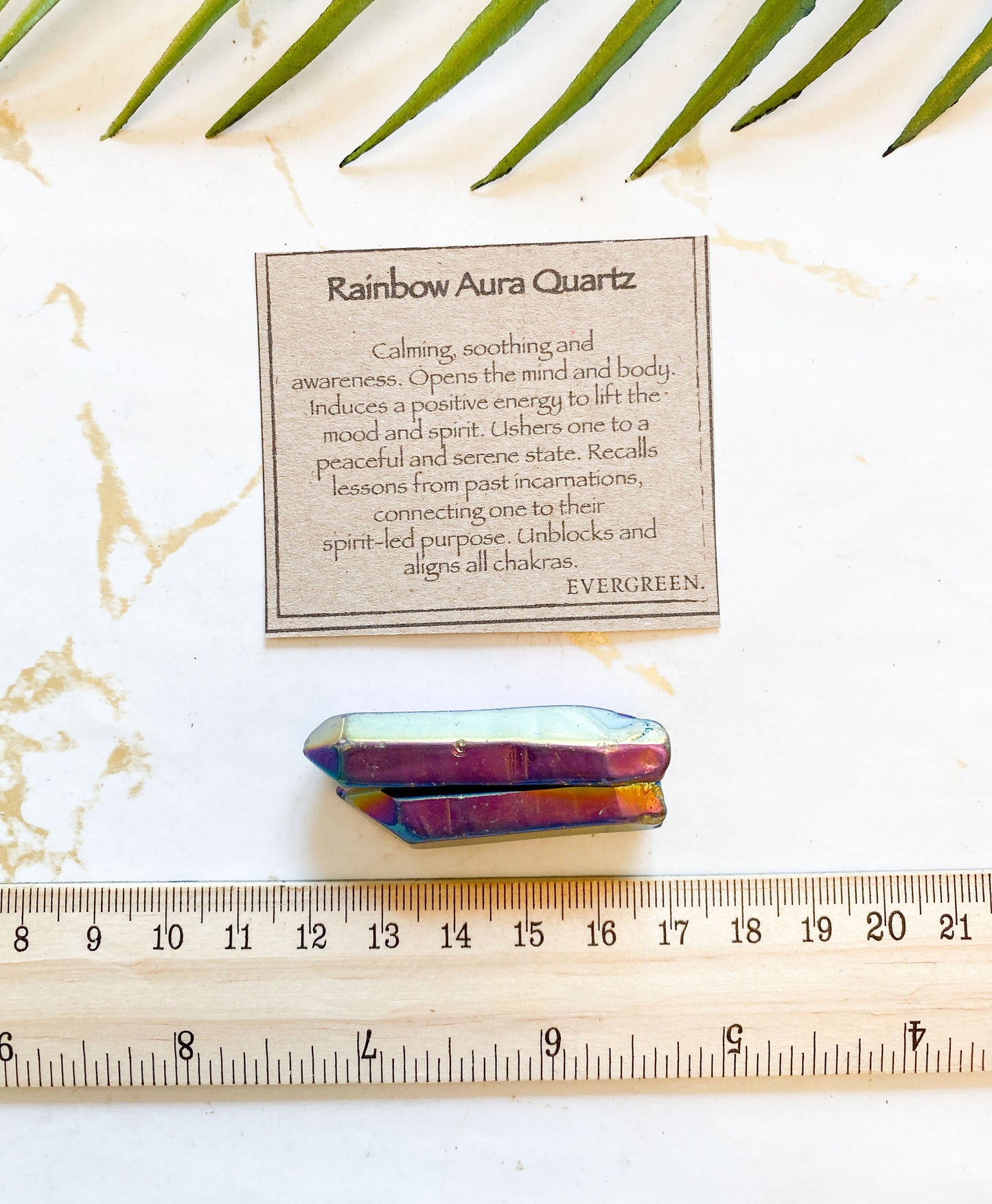 Raw / Rough Rainbow Aura Quartz Point - Energy, Connection & Awareness