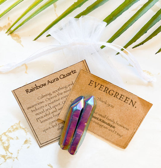 Raw / Rough Rainbow Aura Quartz Point - Energy, Connection & Awareness