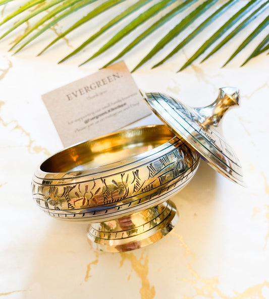 Ornate Brass Bowl - Incense & Rituals