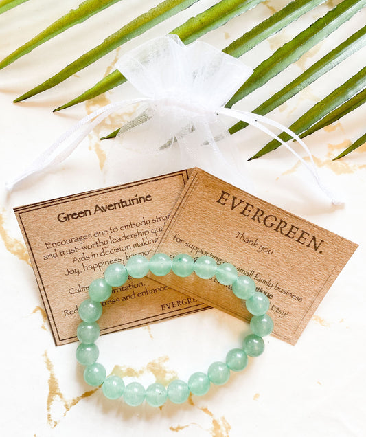 Green Crystal Bracelet 8mm - Wide Variety Available!