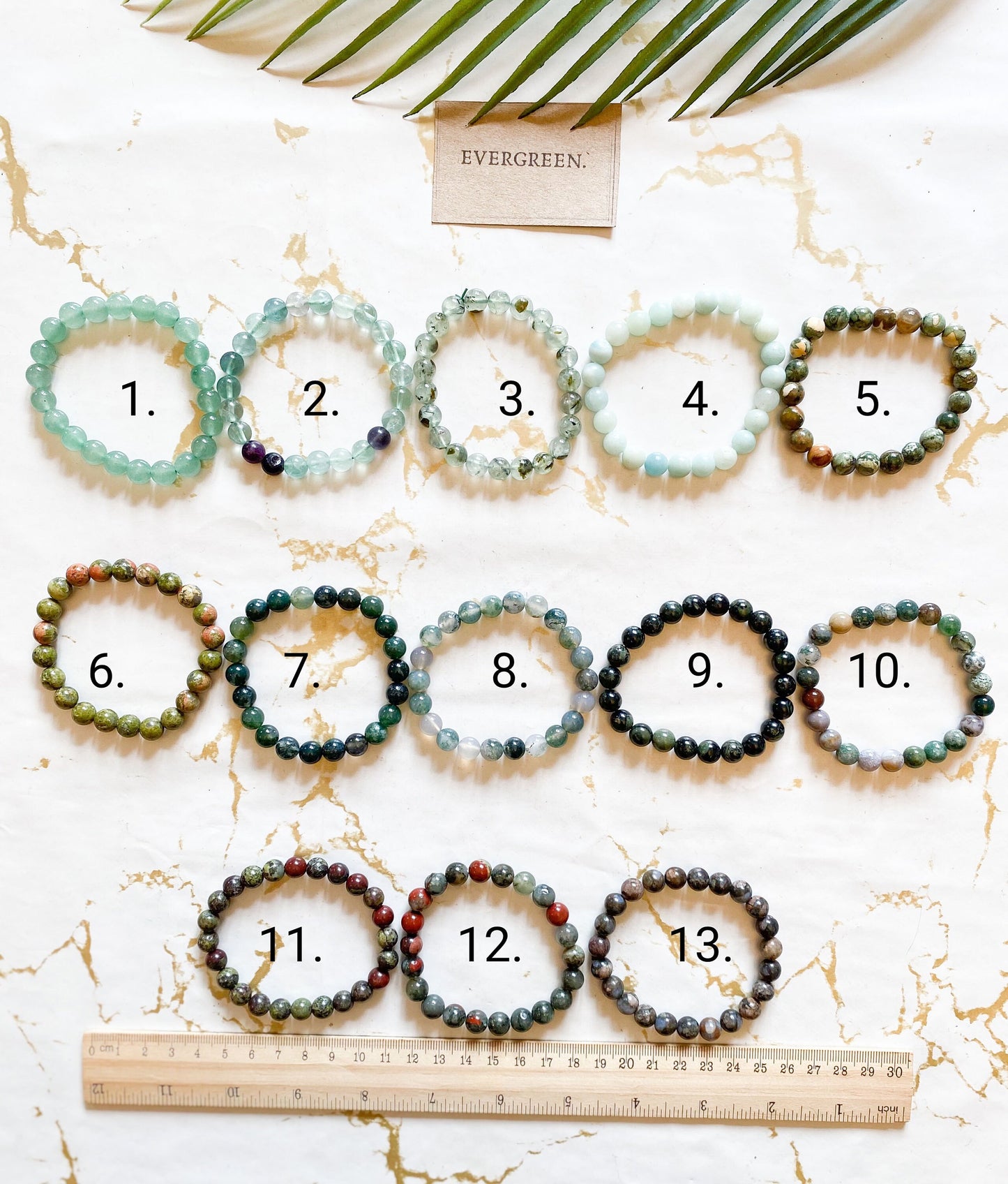 Green Crystal Bracelet 8mm - Wide Variety Available!