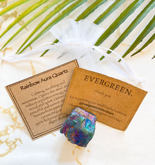 Raw / Rough Rainbow Aura Quartz - Connection, Awareness & Positivity