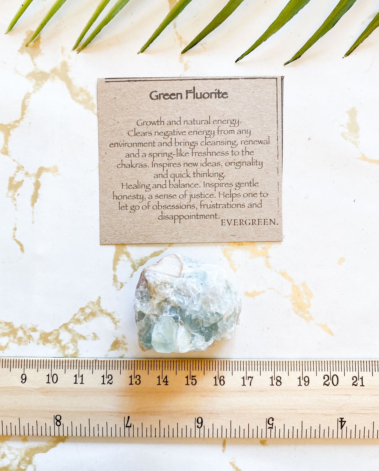 Raw / Rough Green Fluorite Crystal - Growth, Energy & Balance