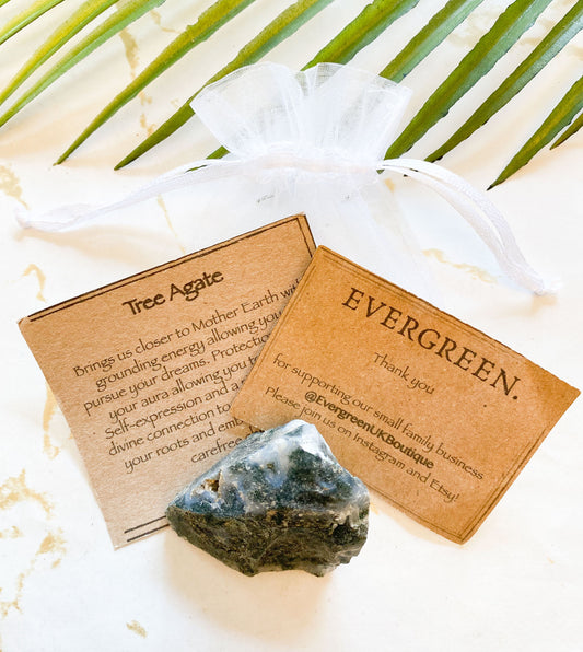 Raw / Rough Tree Agate Crystal - Grounding, Protection & Connection To Nature