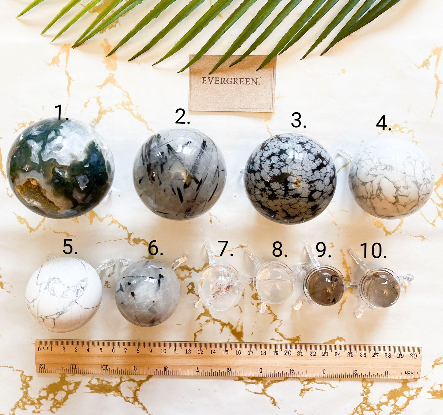Black & White Crystal Spheres - Obsidian / Agate / Quartz / Rutilated / Howlite