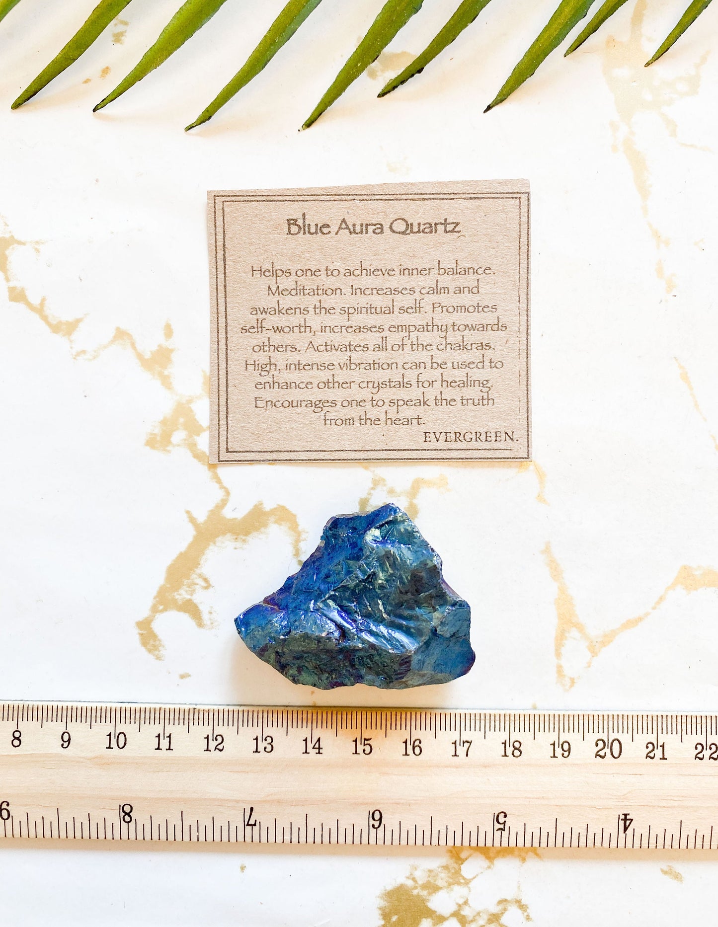Raw / Rough Blue Aura Quartz Crystal - Self Worth, Balance & Empathy