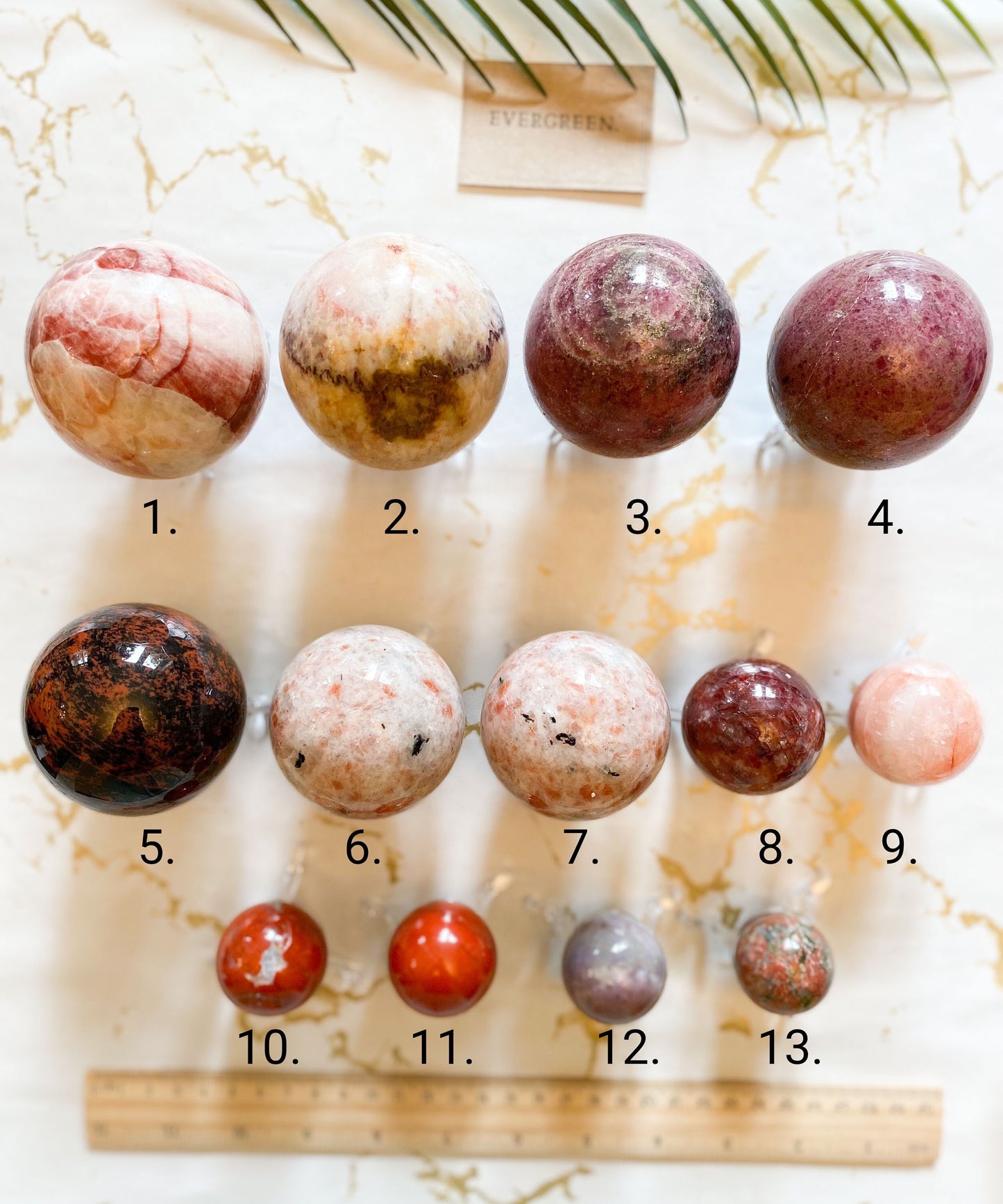 Red / Pink Crystal Spheres - Jasper, Quartz, Obsidian, Pork Stone, Rhodonite, Unakite