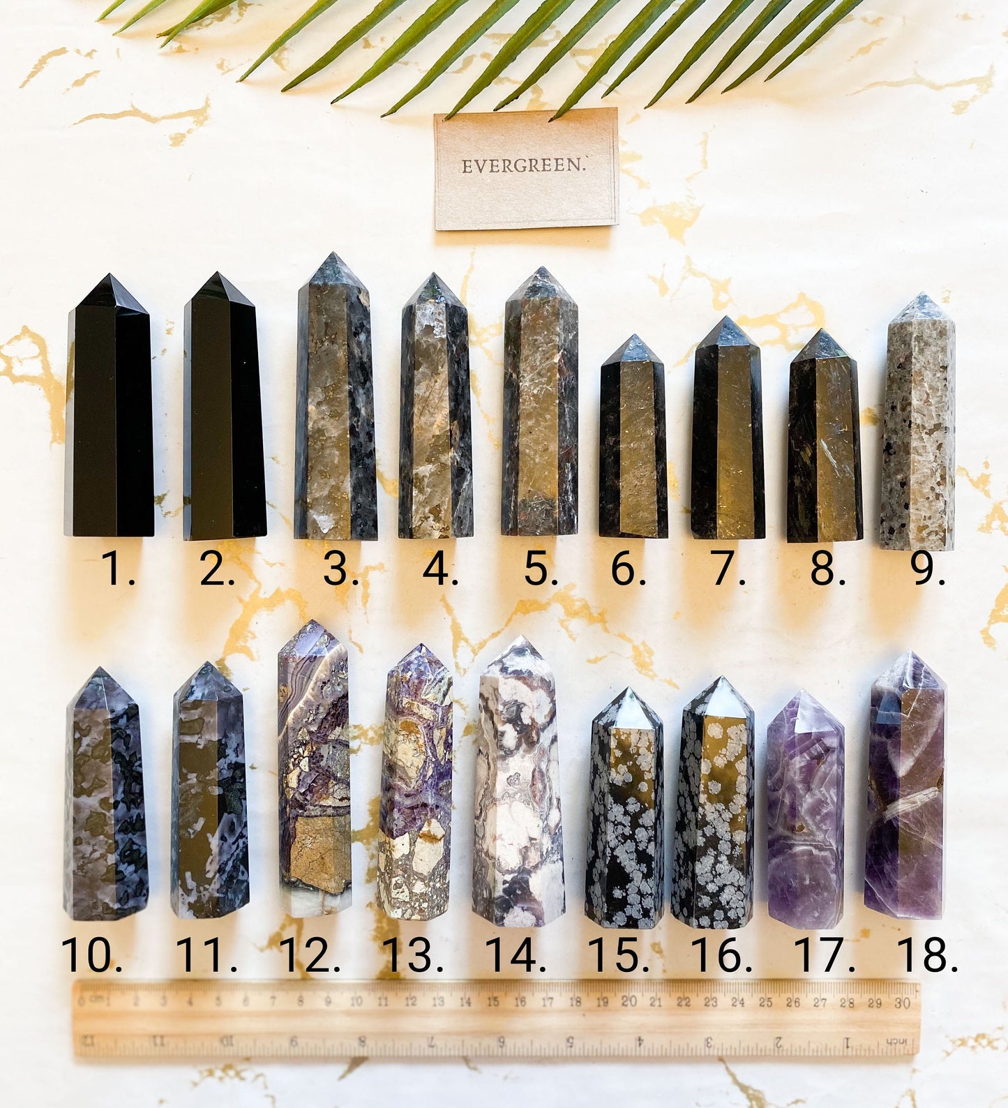 Black / Purple Crystal Towers & Obelisks - Garnet, Larvikite, Obsidian, Agate, Amethyst, Yooperlite, Fluorite, Indigo Gabbro