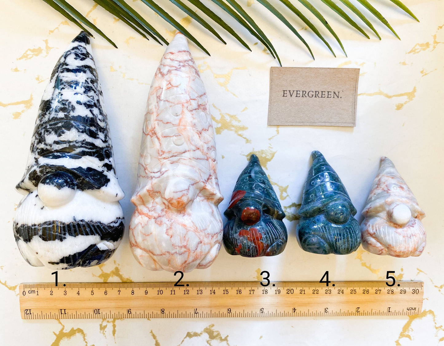 Crystal Gnome / Gonk Carving - Agate, Bloodstone, Network, Jasper