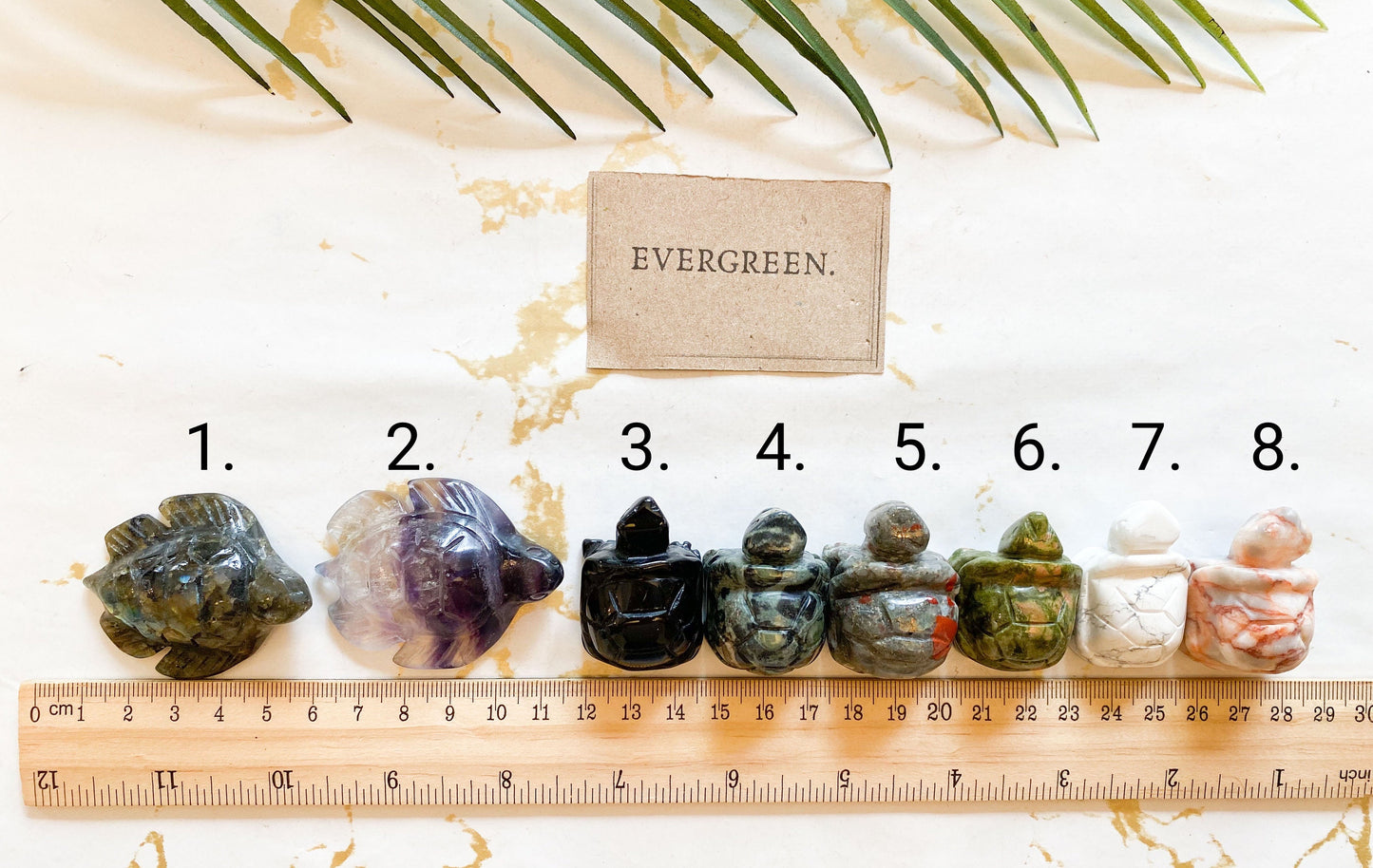 Crystal Tortoise / Turtle Carvings - Jasper, Fluorite, Howlite, Unakite, Labradorite