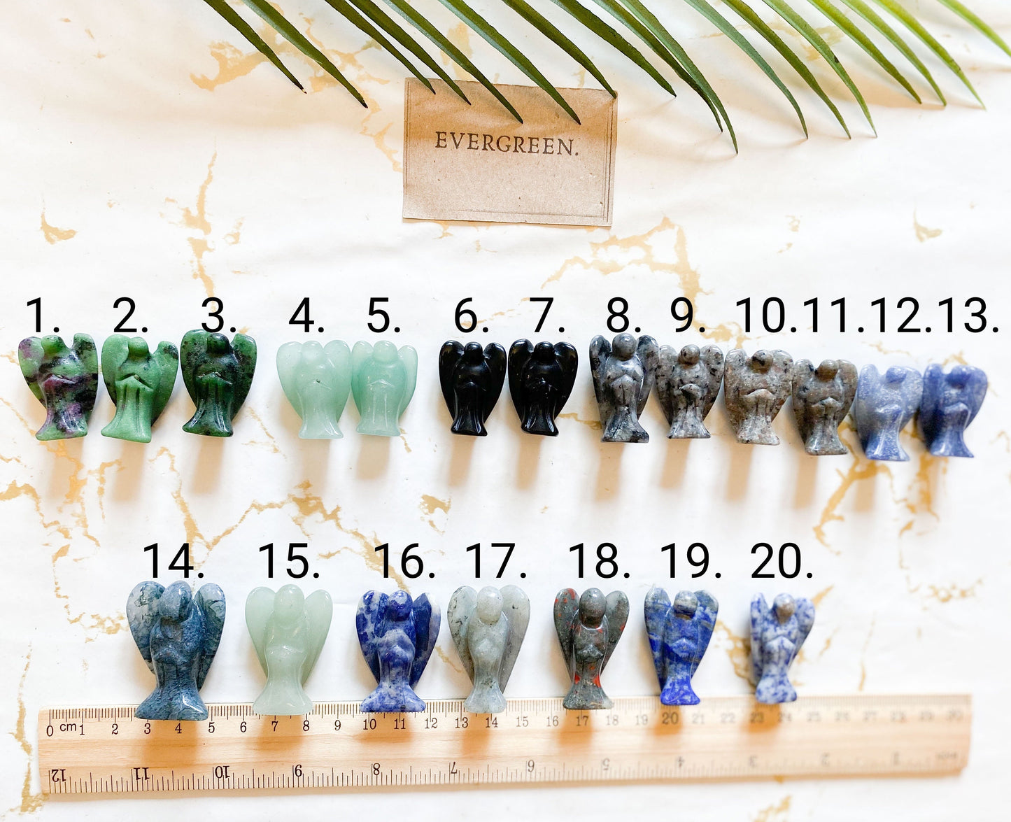 Crystal Guardian Angel Carving - Aventurine, Agate, Lapis Lazuli, Sodalite, Obsidian, Ruby, Labradorite, Bloodstone