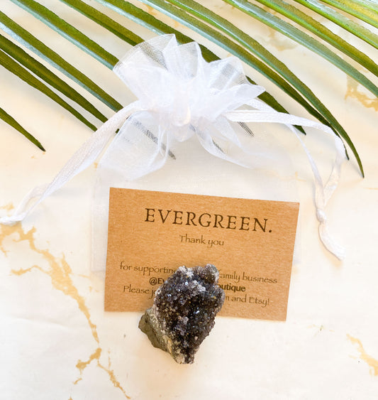 Raw / Rough Crystal Druzy Cluster - Orange / Black / Brown / Purple / White