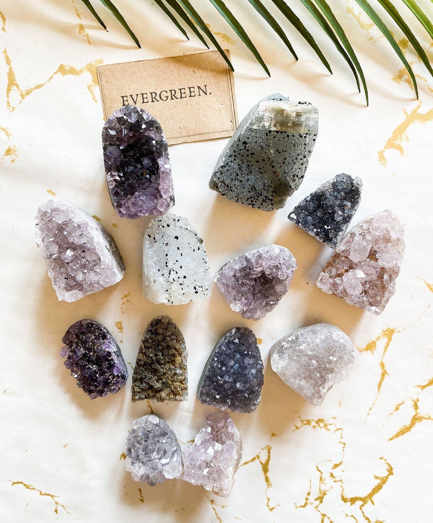 Raw Rough Druzy Crystal Clusters - Purple / Grey / Pink / White / Black / Brown