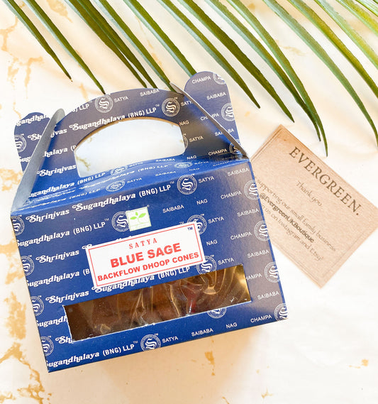 Satya Blue Sage Backflow Dhoop Cones