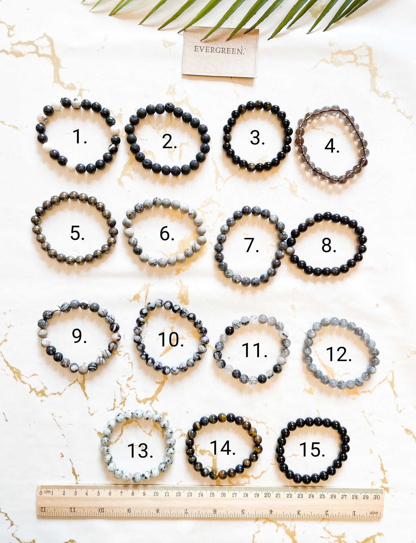 Black / White / Grey Crystal Bracelets 8mm - Wide Variety Available!