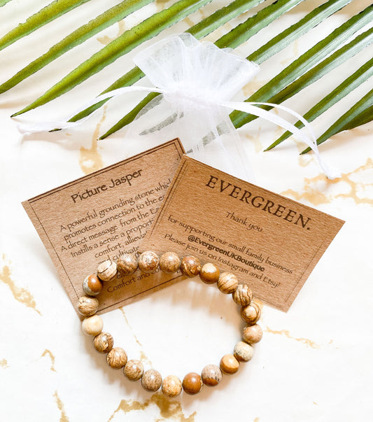 Natural / Beige / Brown Crystal Bracelet 8mm - Wide Variety Available