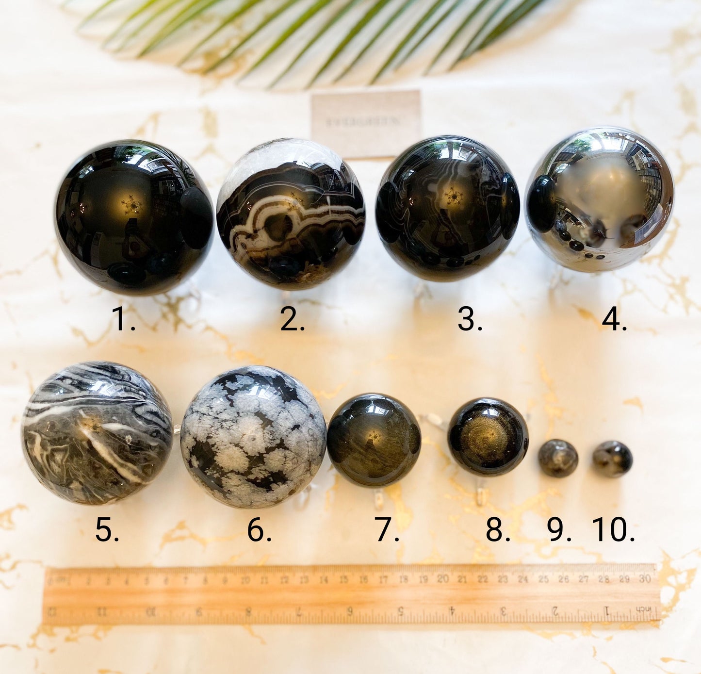 Black Crystal Spheres - Obsidian / Terahertz / Jasper / Agate