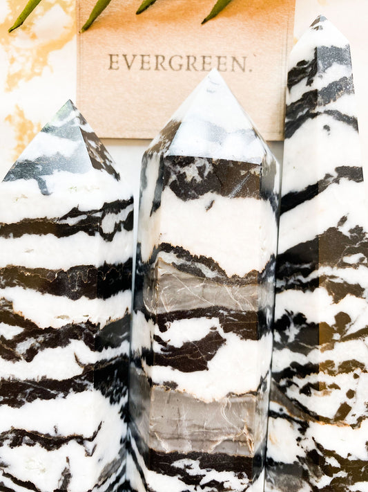Black & White Zebra Jasper Towers / Obelisks