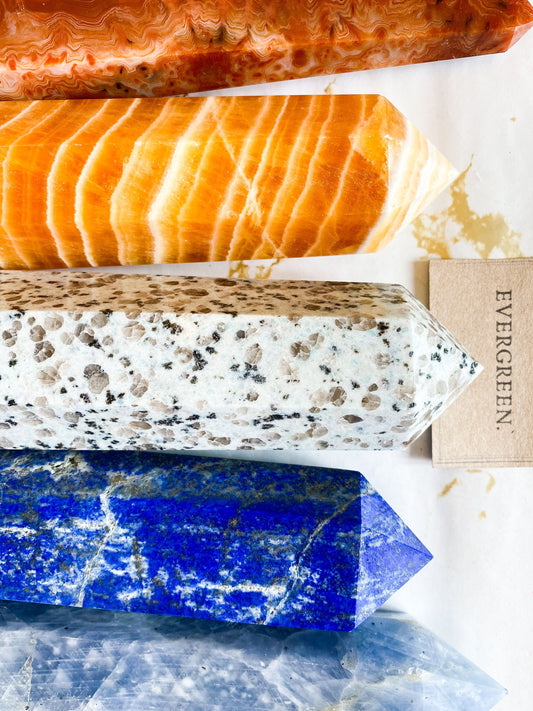 Crystal Towers & Obelisks - Lapis Lazuli / Calcite / Jasper / Carnelian