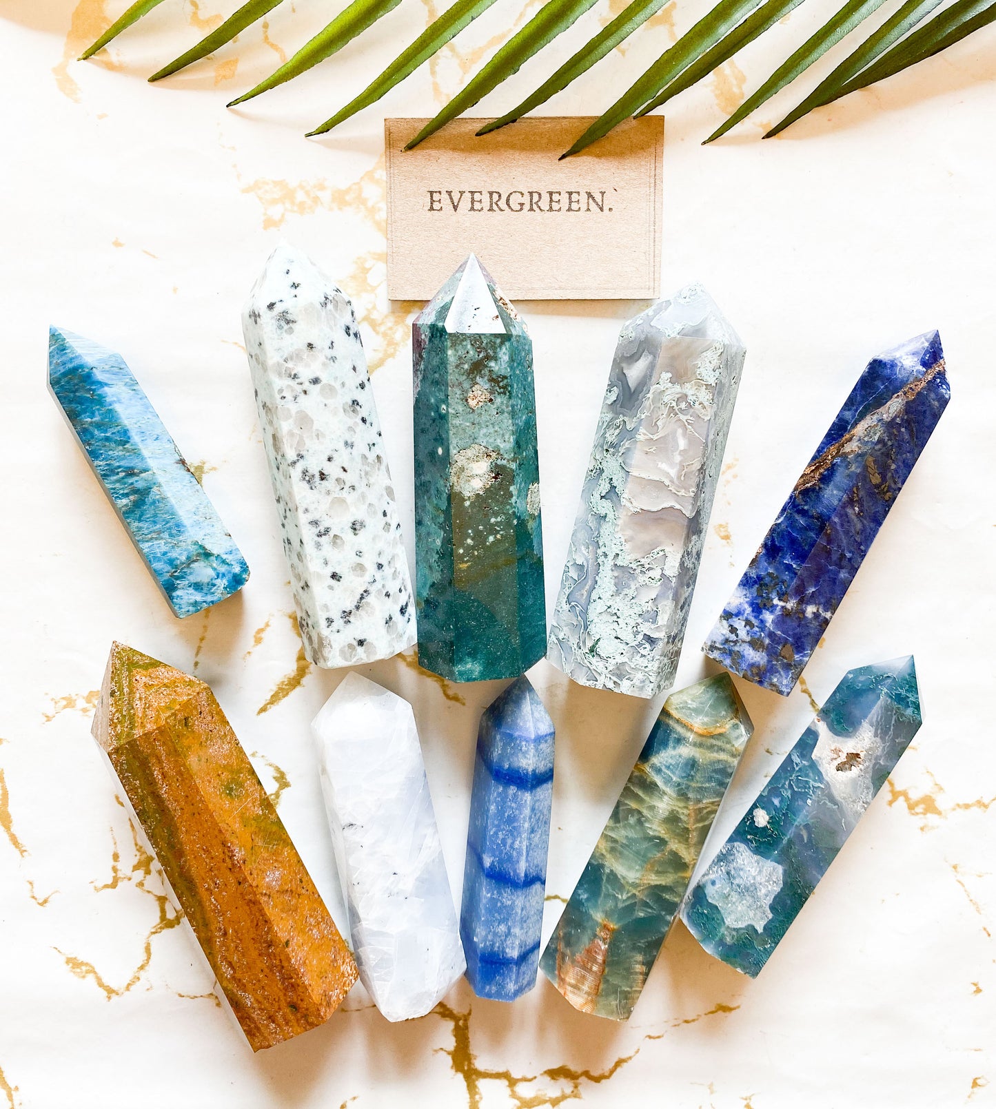 Blue / Natural Crystal Towers & Obelisks - Agate, Lapis Lazuli, Apatite, Jasper, Onyx, Aventurine, Calcite, Sodalite