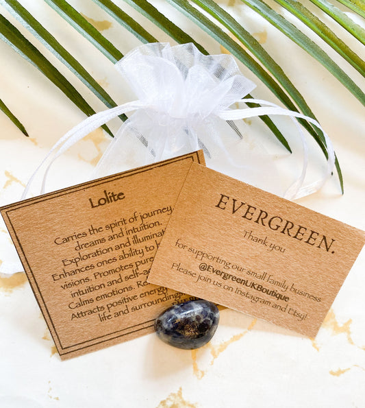 Iolite Crystal Tumbled Stone - Calming, Intuition & Positivity