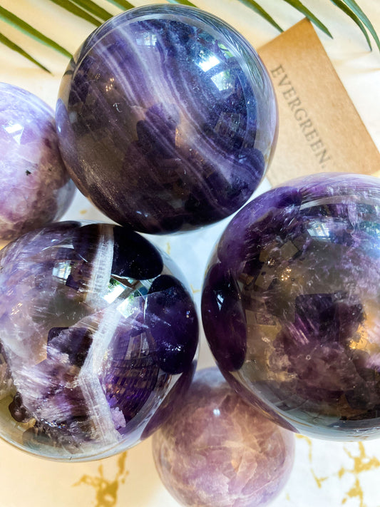 Purple Crystal Spheres - Lepidolite / Amethyst