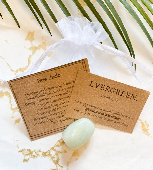 New Jade Crystal Tumbled Stone - Healing, Cleansing & Balance