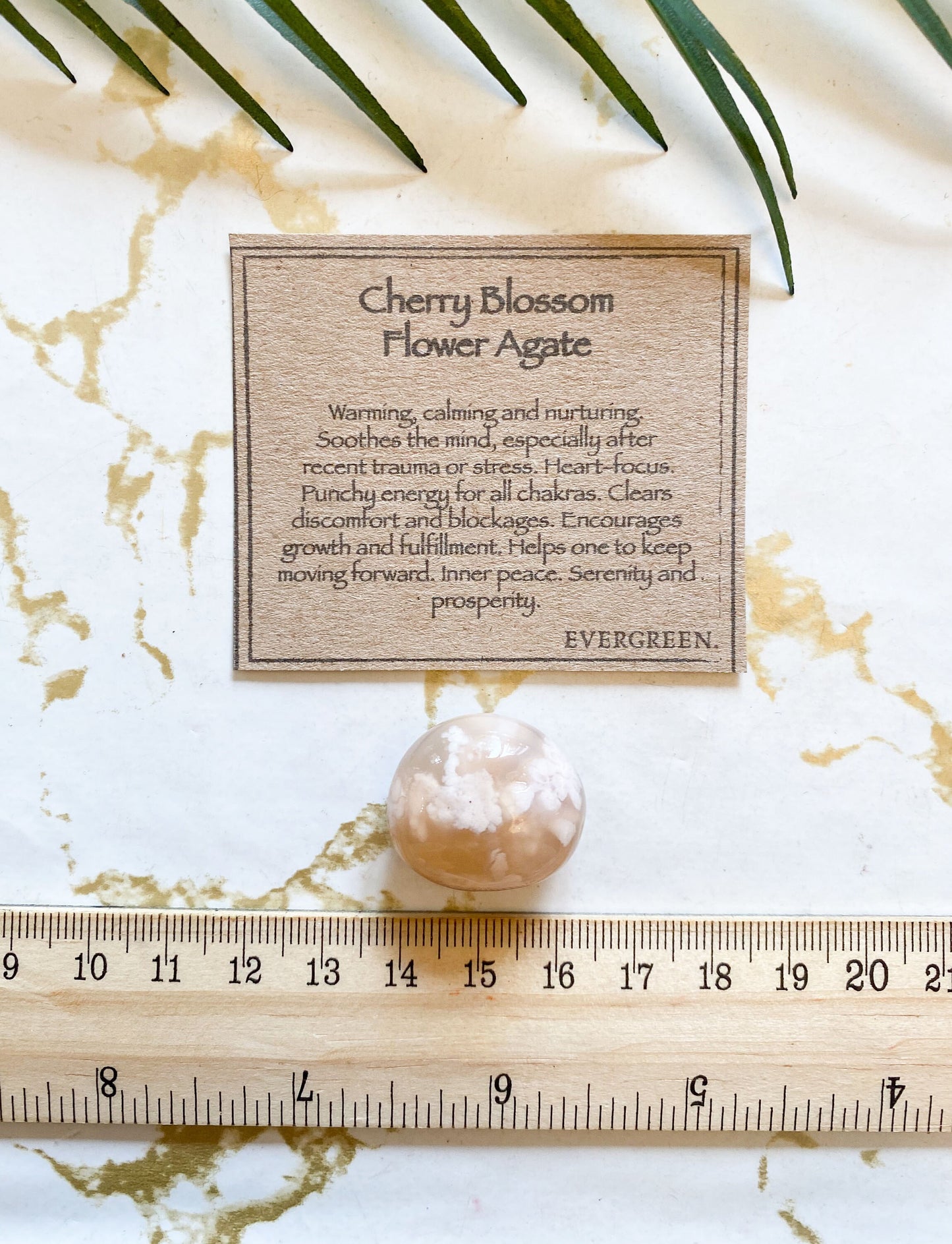 Cherry Blossom Flower Agate Crystal Tumbled Stone - Soothing, Calming & Nurturing