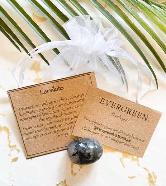 Larvikite Crystal Tumbled Stone - Cleansing, Grounding & Protection