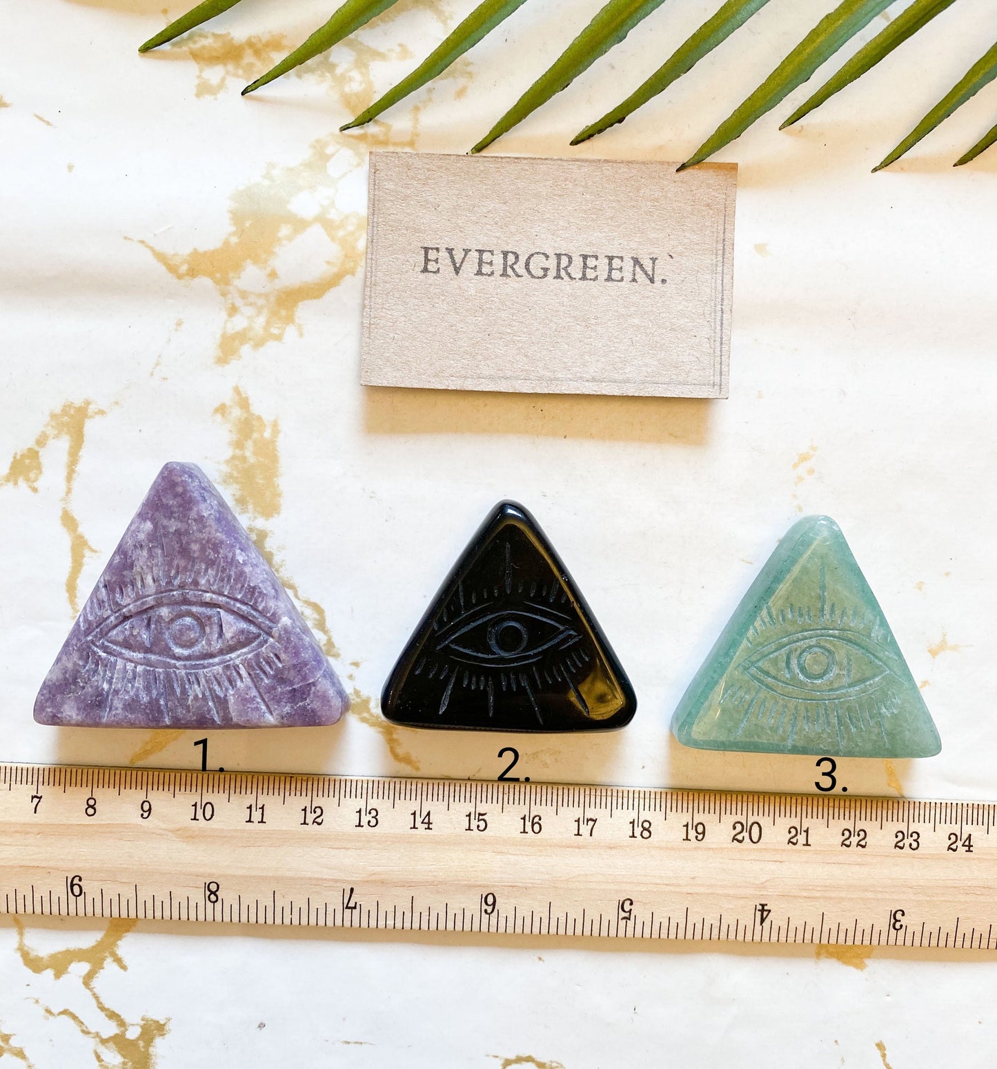 Crystal Triangle Eye - Lepidolite, Aventurine & Obsidian