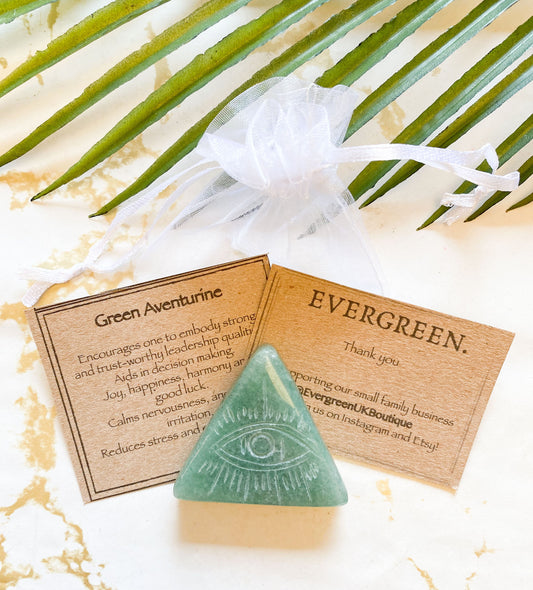 Crystal Triangle Eye - Lepidolite, Aventurine & Obsidian