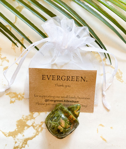 Crystal Tortoise / Turtle Carvings - Jasper, Fluorite, Howlite, Unakite, Labradorite