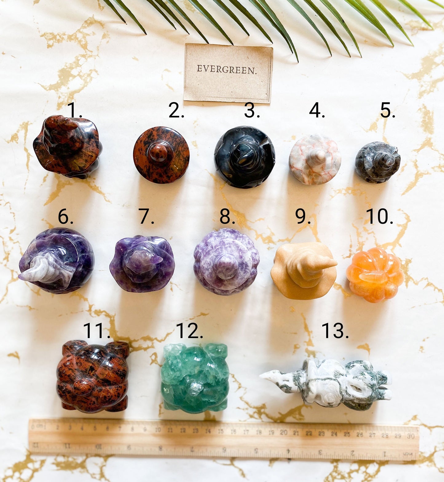 Crystal Pumpkin / Witch / Skull / Halloween Carving - Obsidian, Yooperlite, Network, Lepidolite, ade, Fluorite, Calcite, Agate
