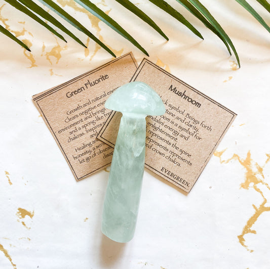 Crystal Carvings - Mushroom / Cactus / Cloud / Guitar, Broom, House, Tower