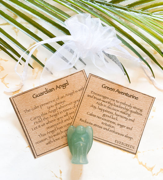 Crystal Guardian Angel Carving - Aventurine, Agate, Lapis Lazuli, Sodalite, Obsidian, Ruby, Labradorite, Bloodstone