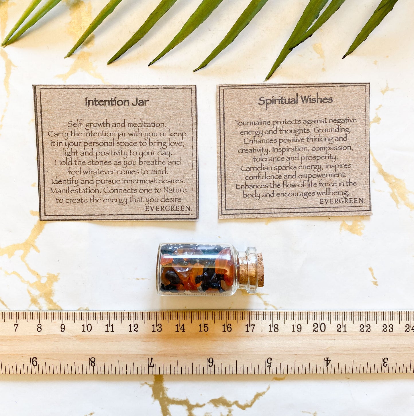 Spiritual Wishes Crystal Chips Intention Jar - Carnelian & Tourmaline