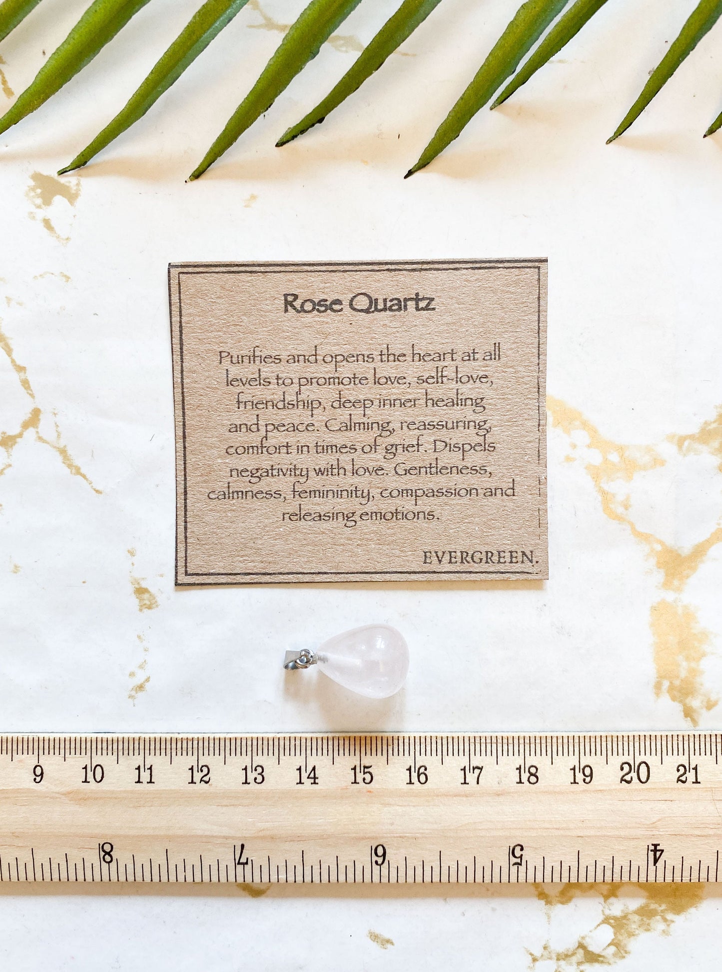 Rose Quartz Crystal Teardrop Pendant - Love, Healing & Friendship