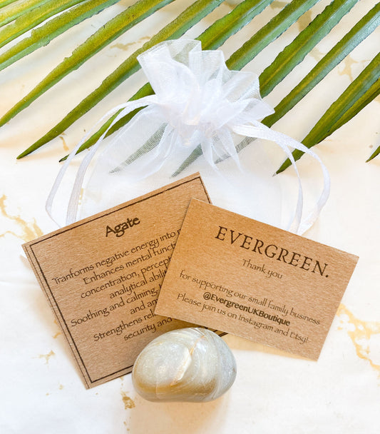 Agate Crystal Tumbled Stone - Soothing, Calming & Positivity