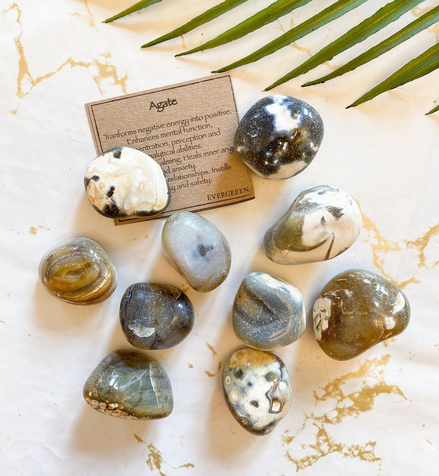 Agate Crystal Tumbled Stone - Soothing, Calming & Positivity
