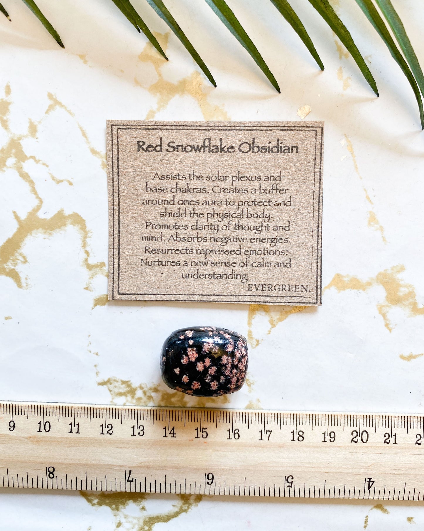 Red Snowflake Obsidian Crystal Tumbled Stone - Protection, Calm & Understanding