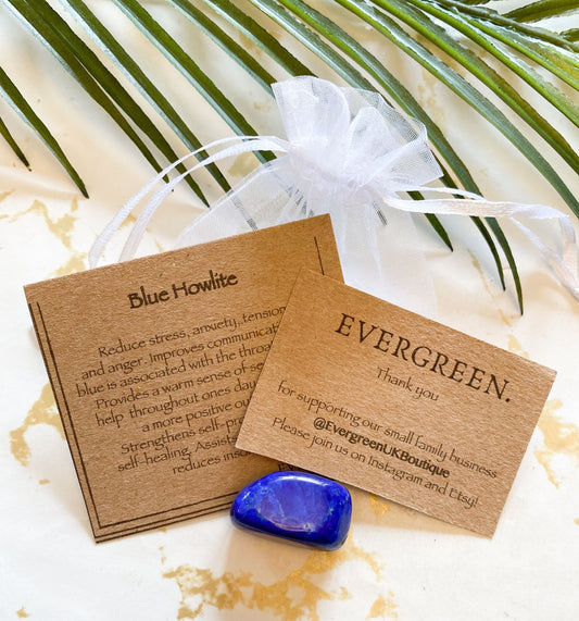 Navy Blue Howlite Crystal Tumbled Stone - Communication, Security & Positivity