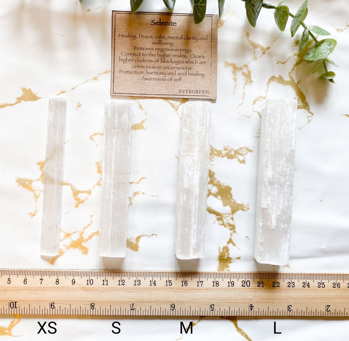 Rough / Raw Selenite Crystal Wand / Stick - Protection, Harmony & Healing