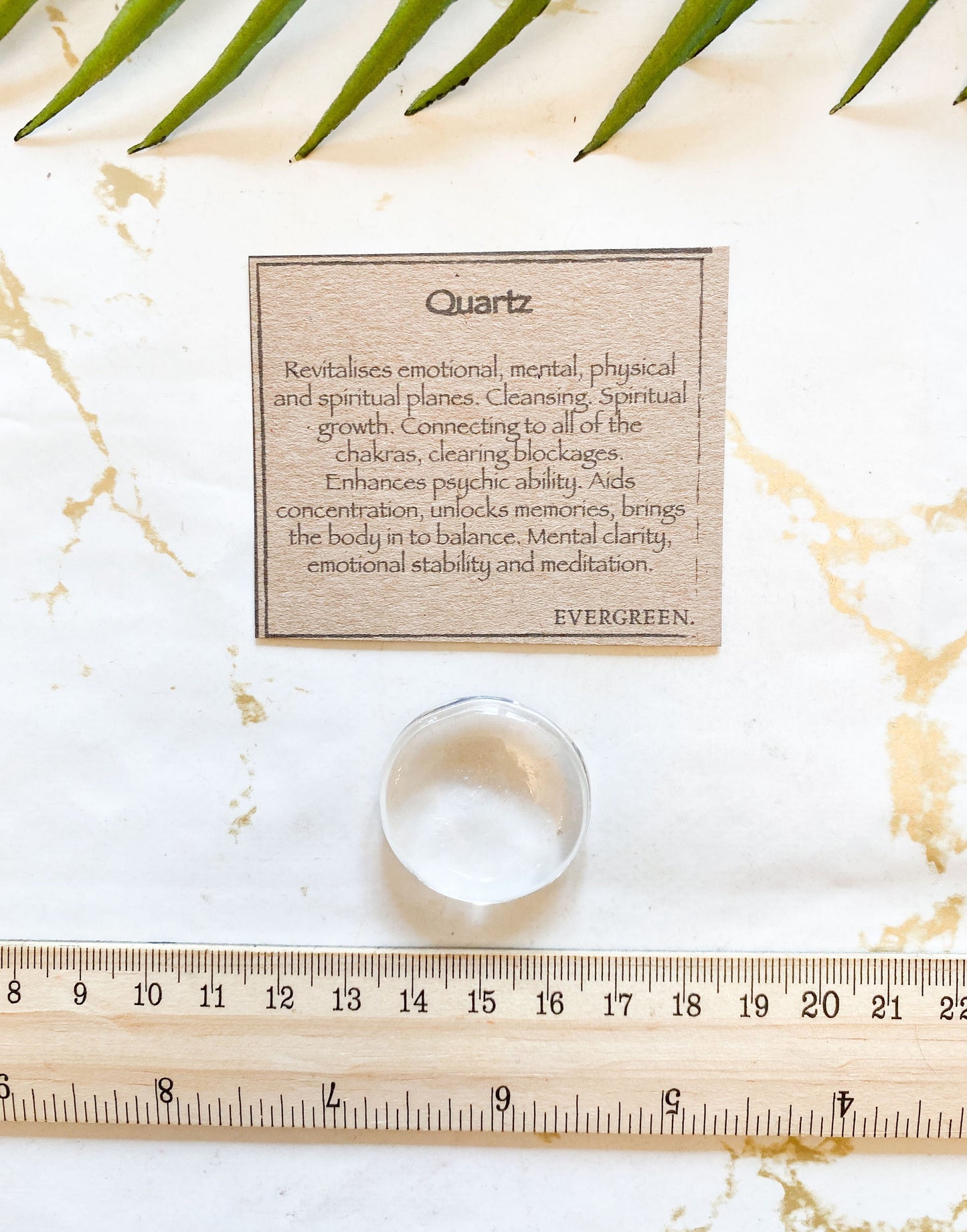 Quartz Crystal Button - Growth, Balance & Clarity