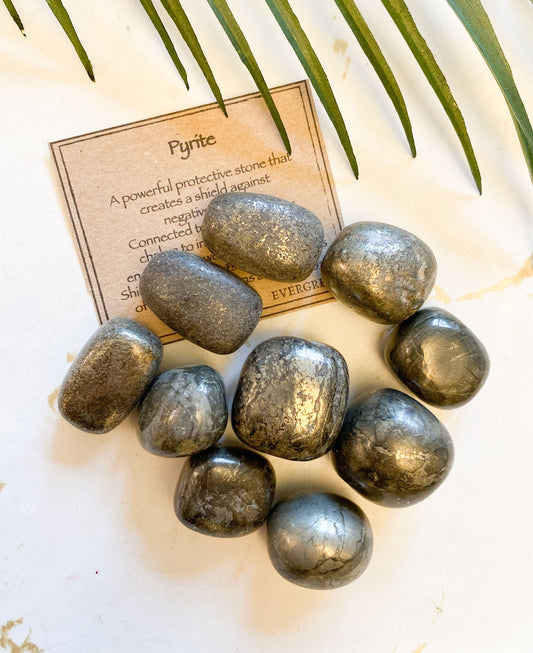 Pyrite Crystal Tumbled Stone - Strength, Energy & Willpower