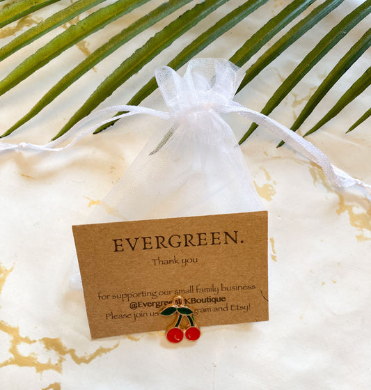 Cherry Pendant / Charm - Necklace, Keychain, Arts & Craft