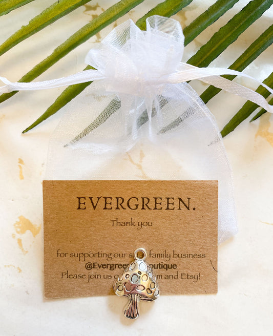 Wild Mushroom Pendant / Charm - Chain Options Available!