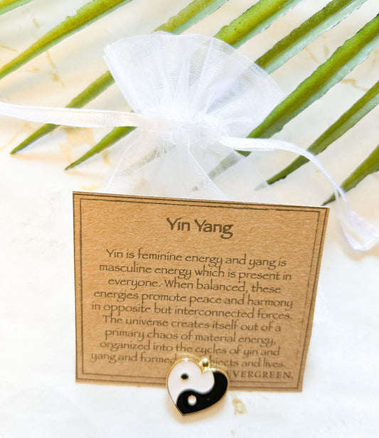 Yin Yang Heart Pendant/ Charm - Peace, Harmony & Balance