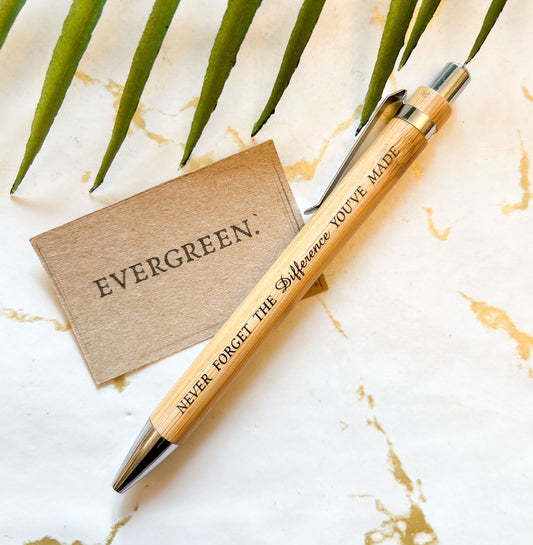 Inspirational / Gratitude / Thank You Bamboo Ballpoint Black Ink Pen - Teacher, Colleague, Student, Doctor, Nurse, Friend, Mum, Dad